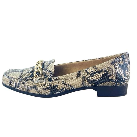 NEW Anne Klein Valisity Multicolor Snakeskin Leather Slip On Loafer Shoes Size 6 - Picture 1 of 8